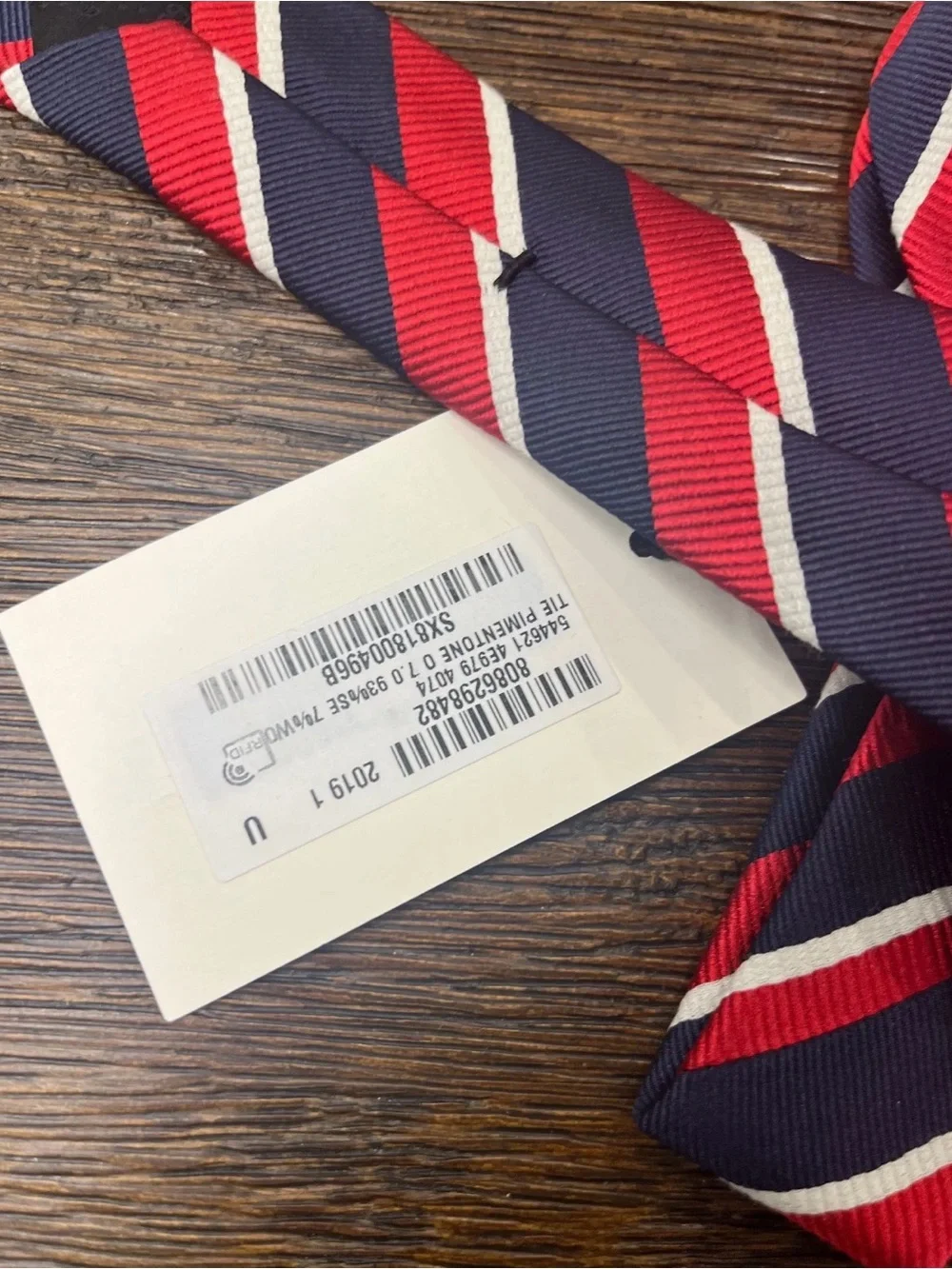 Gucci Navy, Red and White Diagonal Stripe Men's Tie